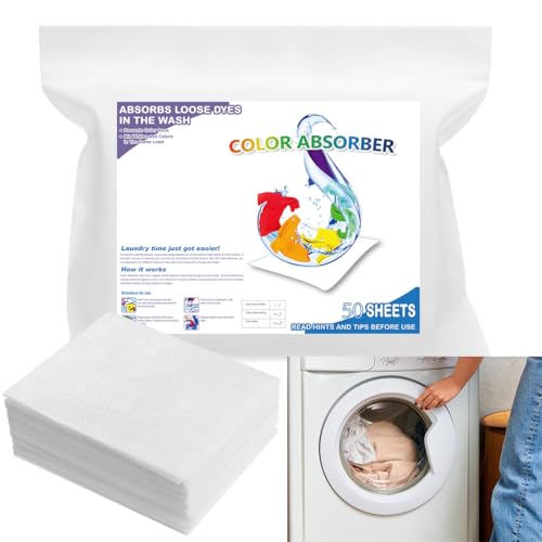 Color Absorber Color Catcher Sheet for Laundry 50 Count Dye Grabber Sheets for Washing Mixed Cloth Home Use
