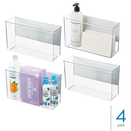InterDesign iDesign Magnetic Large Clear Plastic Organizer Bins, 4-Pack - size: Large, style: Pack of 4