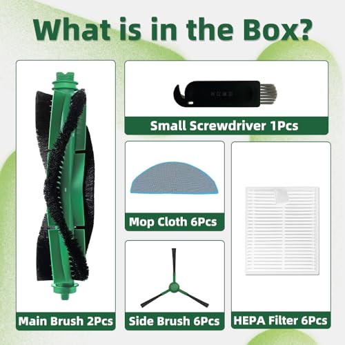 21 Pcs Replacement Parts Accessories Compatible with iRobot Roomba 105X Combo,104 Combo, 105 Combo,Y0140, Y0110 Robot Vacuum, 2 Roller Brush, 6 Hepa Filters, 6 Side Brushes,6 Mop Pads,1 Cleaning Brush - color: Roomba 104/105 Combo Accessories