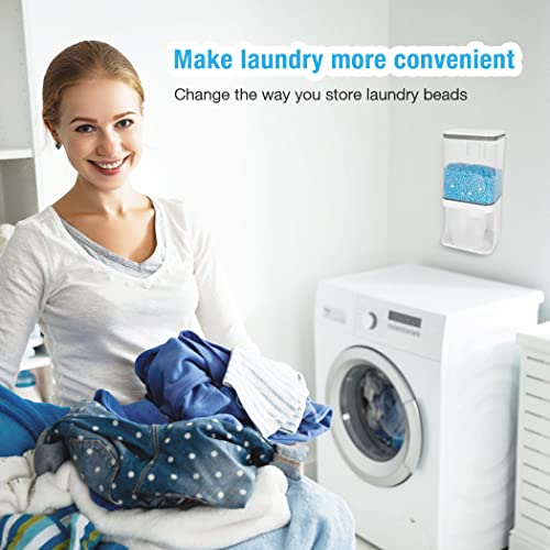 Conworld Laundry Beads Dispenser, Wall-Mounted Laundry Detergent Dispenser for Laundry Room Organization, Suitable for Rice, Laundry Scent Booster Beads - color: Small (30oz)-White
