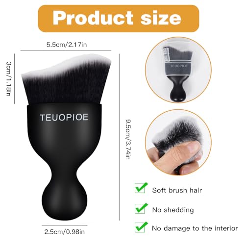 Car Detailing Brush for Interior Dusting and Air Vents,White - color: white