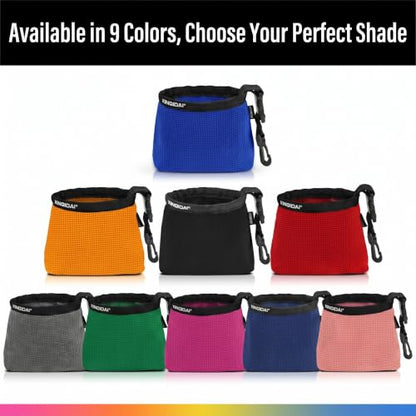 Waterproof Golf Club Cleaner Bag and Golf Ball Washer with Clip, Orange - color: Orange