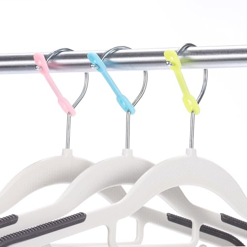 uxcell 40Pcs Clothes Hanger Windproof Plastic Strip Hook, Anti-Slip Off Windproof Fixed Buckle, Anti-Drop Strips Hanger Fixation for Outdoor Indoor Blue - color: Blue