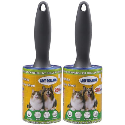 Lint Roller for Pet Hair 500 Sheets Extra Sticky Pet Hair Remover for Clothes Furniture Carpet Cleaner Cars Dogs Travel-Friendly Grip Handle Blue - size: 2 Rollers 500 Sheets Blue