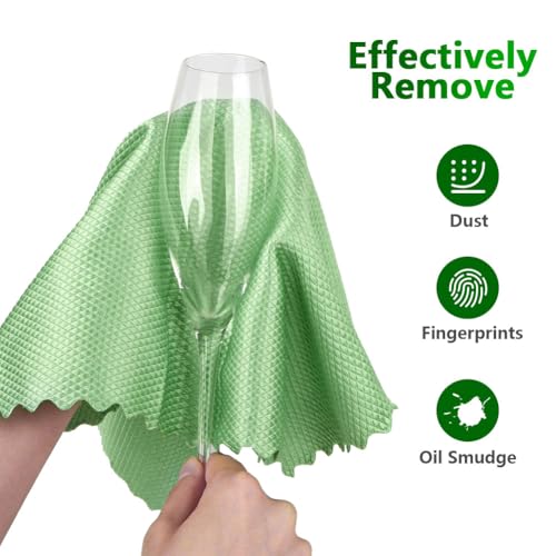 10 Pack Microfiber Glass Cleaning Cloth, 9.84x9.84 Inch Lint Free Window Cleaning Wipes, Work for Glasses, Windshields, Mirrors, and Stainless Steel, Grey Green Purple