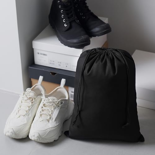 Heavy Duty Cotton Drawstring Bags 4-Pack - 270 GSM Thick Cloth Pouches for Gifts, Travel, Dice, Jewelry, Laundry - Double Drawstring (Rustic Black, 14 x 17 Inches) - color: Rustic Black, size: 14 x 17 Inches