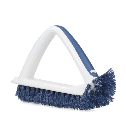 Unger 2-in-1 Grout and Corner Scrubber Brush Tool, Crevice Bathroom Cleaning Supplies for Showers, Door Tracks, Tile, and Bathtubs, Household 360-Degree Scrubbing Power - size: 1 Count, style: 2-in-1 Grout & Corner Scrubber