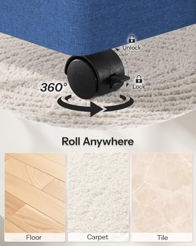 Double Laundry Basket with Wheels and Lid, 150L Clothes Hampers for Laundry - color: Blue, size: 150L