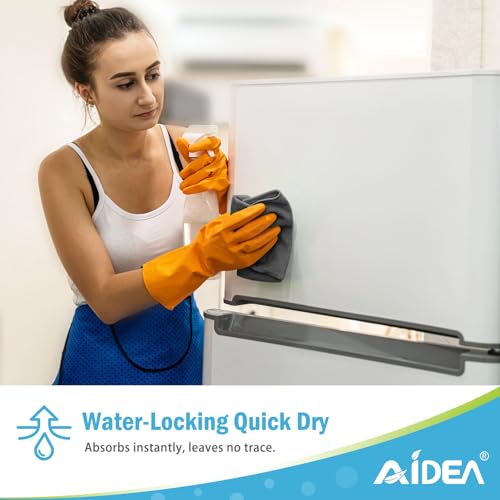 AIDEA Gray Microfiber Cleaning Cloth-12PK, Cleaning Rags 12"x 12" Absorbent - color: Grey, size: 12in.x12in.