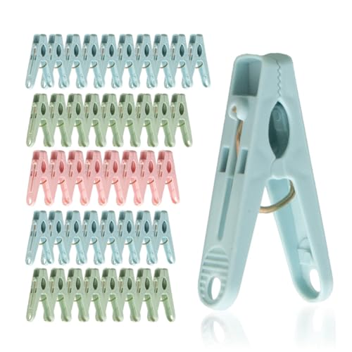 60-Pack Multipurpose Plastic Clothespins for Laundry & Crafts