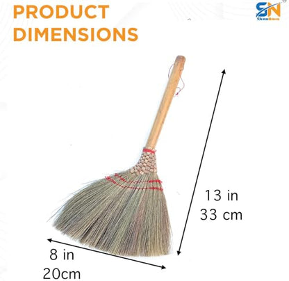 13 inch of Handmade Small Duster Brush Broom by SN Skennova - Eco-Friendly, Lightweight, and Versatile Cleaning Tool for Floor, Sofa, Car, Corners, and More - style: Style B
