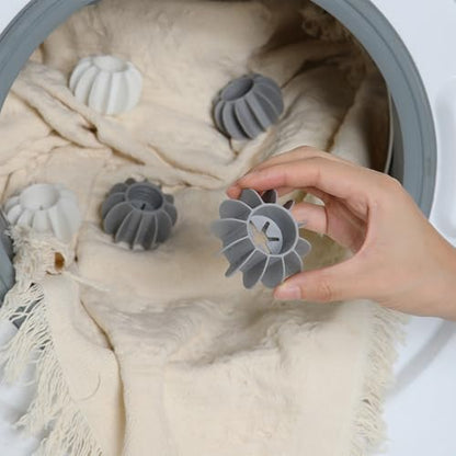 10Pcs Reusable Laundry Balls Scrubbing Balls Gray White Silicone Dryer Balls Washing Machine Ball Fabric Softener Alternative for Clothes Deep Cleaning Anti-Winding