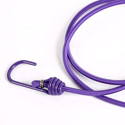AKOAK 1 Pack Multi-Function Outdoor Home Clothesline Travel Portable Windproof Non-Slip Drying Rope 12 Clip (Purple) - color: Purple