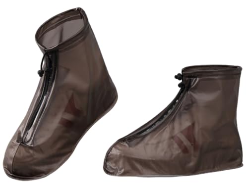 SUJAYU Waterproof Shoe Covers Reusable Shoe Covers for Rain, PVC Shoe Covers Waterproof Shoe Covers for Rain Shoe Covers Outdoor Cycling Hiking Men Women - color: Brown, size: Large