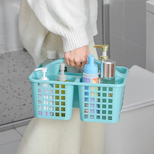 Portable Shower Caddy Basket Plastic Storage Basket with Divided Light Blue - color: Light Blue