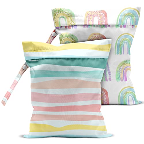 2 Pcs Wet Bag, Wet Dry Bag, Wet Bag for Swimsuit, Travel, Beach, Pool, Diapers, Dirty Yoga Gym Clothes, Toiletries, Makeup Bag, Beach Bag Ocean Starfish Anchor Decor Birthday Gift for Women. - color: multicolour243