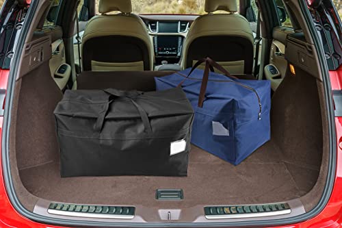 AMJ Heavy Duty Extra Large Moving Bags with Handles & Zippers, Storage Totes for Space Saving, Perfect Organization System (Blue - Set of 2) - color: Blue, 2pcs