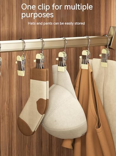 10/30/50Pcs Space-Saving Clothespin, Upgrade Double Head Clamp Dipped Hanger for Closet Hooks Garment Clip Hat Pants Storage Hanging Travel Hook (White, 10PCS) - size: 10PCS