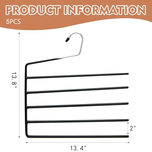 5 Pack 5-Tier Garden Flag Hangers, Garden Flag Storage Heavy Duty Multi Layers Space Saving, Organizer Holder, Non-Slip Open-Ended Design for Garden Flags, Pants, Jeans, Ties & More (Black) - color: Black