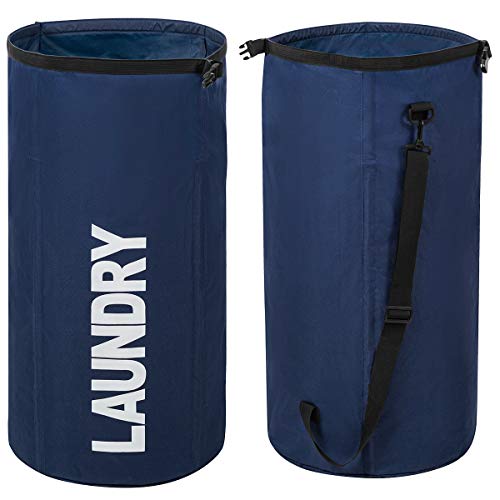WOWLIVE Backpack Laundry Bag for College, Collapsible Hampers for Laundry - color: Dark blue