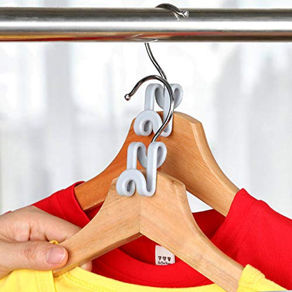 Mlici 60 Pcs Space Saving Hanger Connector Hooks for Closet Organizer, Gray - color: Gray