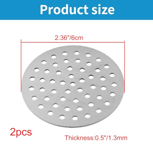 Round Drain Cover Grates 2.36"/6cm Dia Drain, 304 Stainless Steel Drainage Grate Cover Round Replacement Floor Drain Strainer for Shower, Bathroom Floor, Balcony, and Outdoor Garden Drains -2pcs - size: 2.36"/6cm