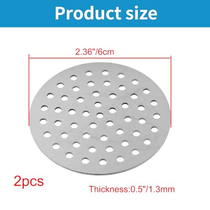 Round Drain Cover Grates 2.36"/6cm Dia Drain, 304 Stainless Steel Drainage Grate Cover Round Replacement Floor Drain Strainer for Shower, Bathroom Floor, Balcony, and Outdoor Garden Drains -2pcs - size: 2.36"/6cm