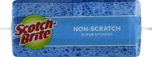 Scotch-Brite Zero Scratch Scrub Sponge, 6 Kitchen Sponges for Cleaning Around the Home, Bathroom & More, Scratch-Free Dish Scrubber, Multi-Surface Safe, Best for Nonstick Pots and Pans, (Pack of 2) - size: 6 Scrub Sponges (Pack of 2)