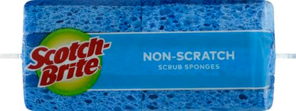 Scotch-Brite Zero Scratch Scrub Sponge, 6 Kitchen Sponges for Cleaning Around the Home, Bathroom & More, Scratch-Free Dish Scrubber, Multi-Surface Safe, Best for Nonstick Pots and Pans, (Pack of 2) - size: 6 Scrub Sponges (Pack of 2)