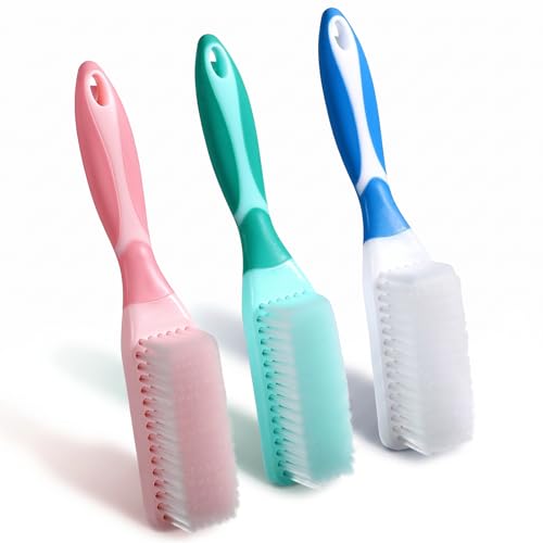 3 PCS Shoe Cleaning Brush, Shoe Brushes with Long Handled, Scrub Brush for Stains, Laundry Scrub-Brush,Soft Bristle Cleaning-Brush, Laundry Stain Remover Brushes for Clothes, Carpet, Shoes (8 Inch)