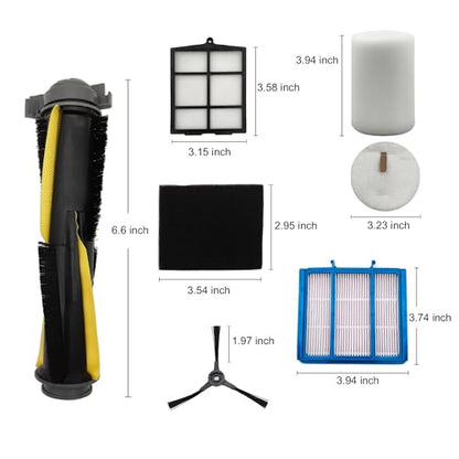 Replacement Part for Shark Navigator Robot Vacuum RV2110/RV2120AE/AV2110S Robot Cleaner.1 Main Brush, 4 Filters, 1 Filter Mesh, 8 Side Brushes, 1 Black Filter Cotton, 2 White Filter Cotton - style: 18