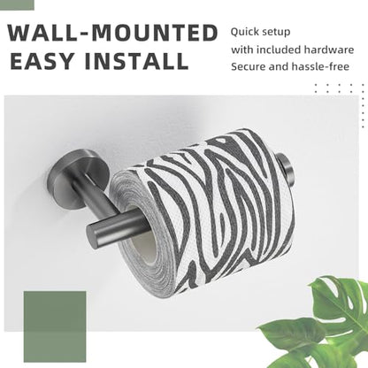 APLusee Toilet Paper Holder for Restroom, Gunmetal Gray, Wall Mounted - color: Gun Gray