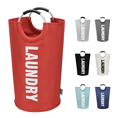 DOKEHOM 90L Large Laundry Basket Bag, Collapsible Tall Hamper, Red - color: Red, size: 90L