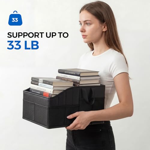 WHHMK Sturdy Leather Car Storage Support Up to 33 LB,Carbon Fiber Texture - color: Carbon fiber texture