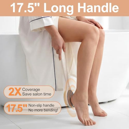 Extendable Long Handle Foot Scrubber & Brush –2-in-1 for Shower
