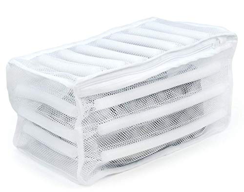 White Padded Mesh Laundry Bag Premium Zipper Heavy Duty Storage For Men Trainers,Running Shoes In Washing Machine Durable Washing Or Drying Sneakers,Underwear,Bra,Blouse,Clothing Rectangle - size: Rectangle