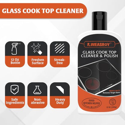 AWEASROY 20pcs Glass Stove Top Cleaner Kit 12 oz - Removes Tough Stains - size: 20 Count (12 oz)