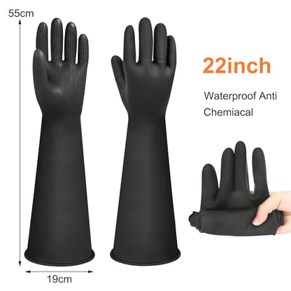 22" Upgraded Latex Gloves Chemical Resistant Gloves - color: 22 Inch