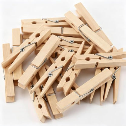 50Pcs Large Wooden Clothes Pins 2.9 Inch, Natural Wood Clips for Crafts, Classroom Projects, Chip Bags, Heavy Duty Spring - color: Wood-50pcs-2.9inch