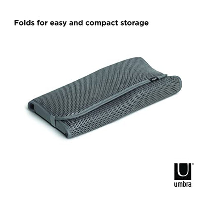 Umbra Udry Dish Drying Rack, Folding Dish Drainer Mat, Mini, Dark Grey - color: Gray, size: 20" x 13"