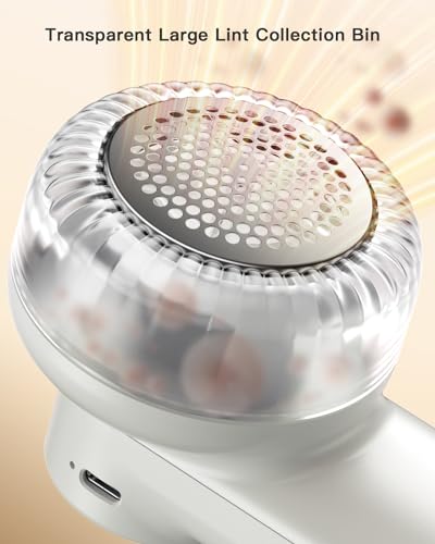 coldSky Rechargeable Fabric Shaver, Lint Shaver with Digital Display, Sweater Shaver with 6-Leaf Blades and Safety Lock, 3-Speeds Defuzzer Remove Fuzz, Pills from Clothes, Furniture, Sofa, Light Grey - color: Light Grey