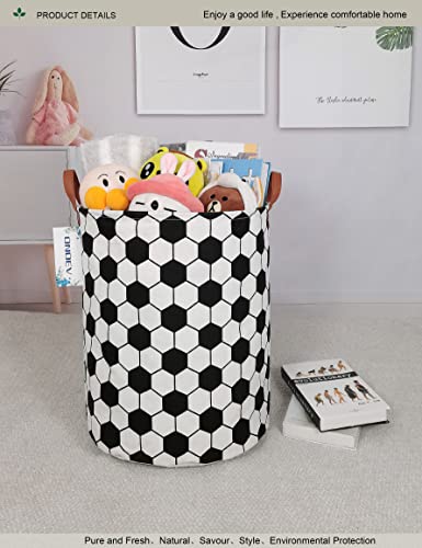Round Geometric Hexagon Laundry Basket Hamper for Youth,Teens,Adults - color: Hexagon Football