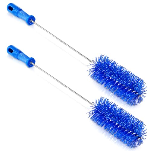 Baderke 2 Pcs Drain Brush Pipe Cleaning Tube Brush, Blue, 19.7 x 2.4 Inch - color: Blue, size: 19.7 x 2.4 Inch