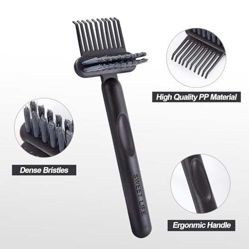 2 Pack Hair Brush Cleaning Tool, 2-in-1 Cleaner Tool, Portable Cleaning Tool Set for Brush Comb Keyboard, Remover Rake for Removing Hair Dust, Home and Salon Use(Black&Green) - color: 2 Pack-BlackGreen