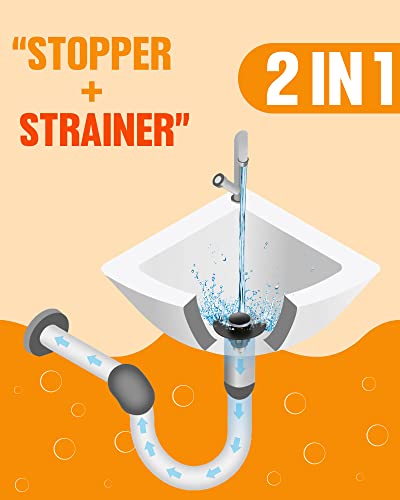 Tgosomt Bathroom Sink Stopper 2 Pack, Bathroom Sink Drain Strainer, Revolutionary Bathroom Accessories and Essentials (Matte Black) - color: Matte Black, size: 2 Pack
