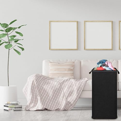 SNIGJAT Extra Large Laundry Hamper, Folding 100L Laundry Basket, Black - color: Black, size: 100L