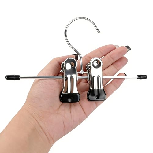 10PCS Boots Hangers with 2 Adjustable Clips, Stainless Steel
