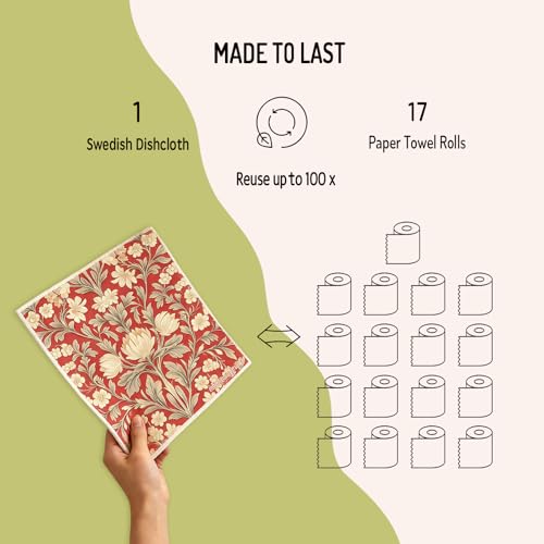 Swedish Dishcloths for Kitchen 6 Pack, Reusable Paper Towels Super Absorbent, Biodegradable Quick Drying Washable Dish Cloths Dishwasher Safe, Perfect as Hostess or Housewarming Gifts (Plants) - color: Plants Theme