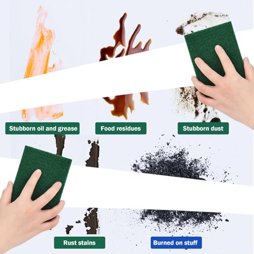 YoleShy 40 Pack Heavy Duty Scouring Pads Green Scrubbing Pads Scrub Pads - color: 40 Pcs