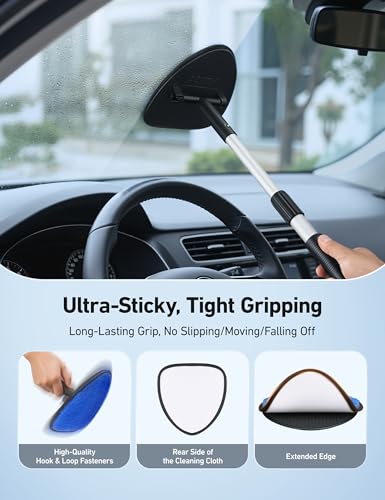AstroAI 4pcs Windshield Cleaner Tool for Effortless Installation - style: with 4 Velcro Pads